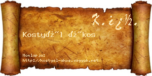 Kostyál Ákos névjegykártya